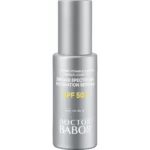 BABOR Broad Spectrum Hydration Serum SPF 50+ in silberner 30-ml-Flasche mit gelber Schrift, Vorderseite
