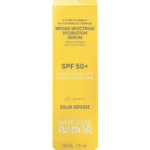 Gelbe Faltschachtel des BABOR Broad Spectrum Hydration Serum SPF 50+ aus der Linie Solar Defense