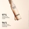 Infographie BABOR Perfect Glow avec ampoule : 97 % des personnes constatent un teint uniforme, 96 % constatent immédiatement un bel éclat