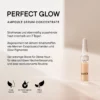 Infographie BABOR Perfect Glow avec ampoule : une peau éclatante en 7 jours, labels « Clean Beauty », testé, vegan