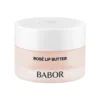 BABOR Rosé Lip Butter aus der Linie Skinovage Vitalizing, rosafarbener Tiegel mit weissem Deckel und 12 g