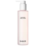 BABOR Soothing Rose Toner in rosafarbener 200-ml-Flasche mit weissem Pumpspender, Vorderseite