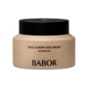 BABOR Soul & Body ACE Cream Grounding, beigefarbener Tiegel mit schwarzem Deckel und 200 ml Inhalt