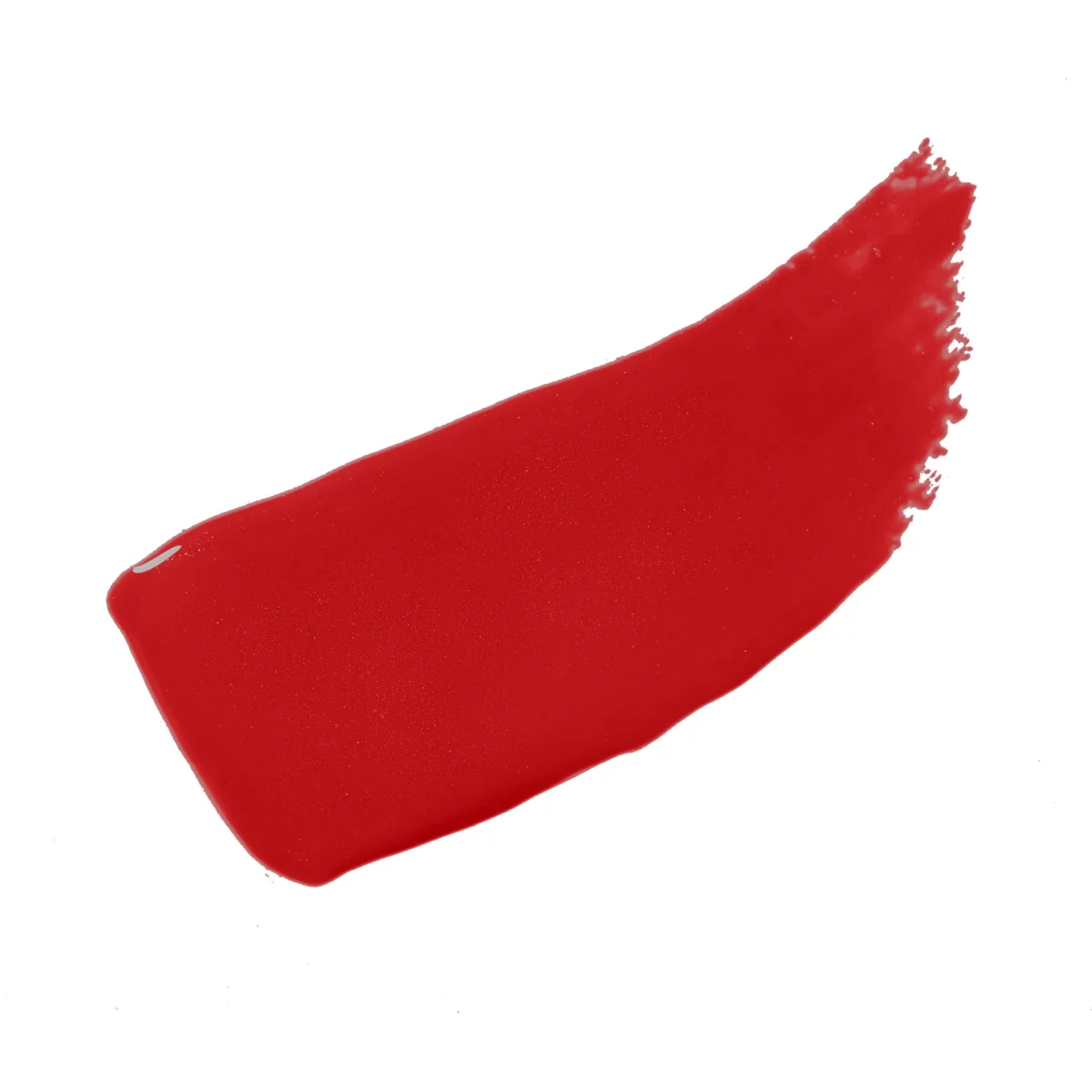 Farbaufstrich des BABOR Super Soft Lip Oil in 02 Juicy Red, kräftiges Rot mit feinem Schimmer auf Weiss