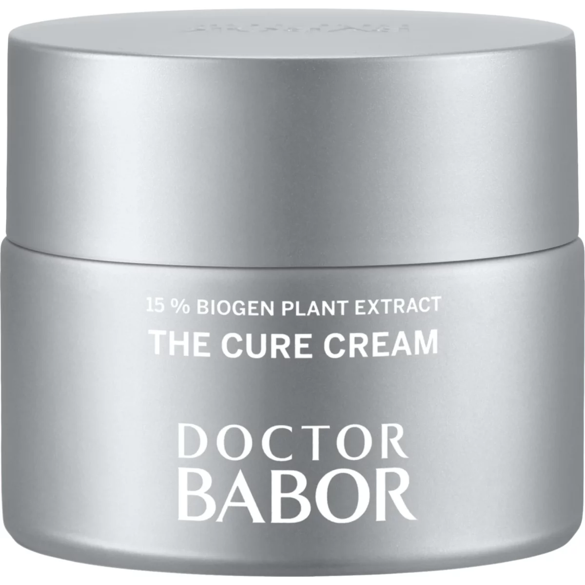 BABOR The Cure Cream im silbernen 50-ml-Tiegel der Linie DOCTOR BABOR Barrier Protecting, Vorderseite