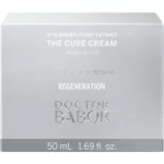 Silberne Faltschachtel der BABOR The Cure Cream mit Aufschrift 15 % Biogen Plant Extract und Regeneration