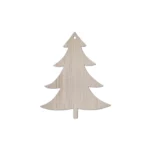Eulenschnitt Wooden Fir Tree Ornament (Natural), a single wooden fir tree with visible grain and a hole for hanging