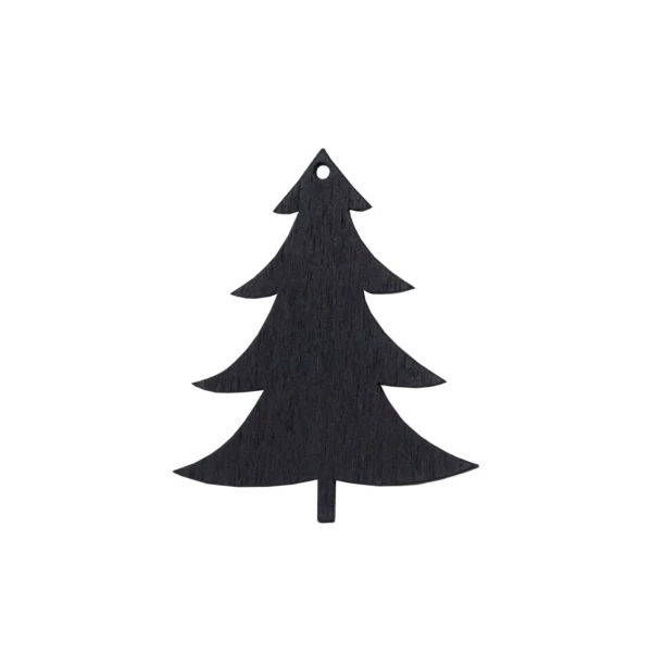 Set of 8 Wooden Fir Tree Ornaments