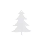 Eulenschnitt Wooden Fir Tree Ornament in White, a single white-painted wooden fir tree with a hole for hanging